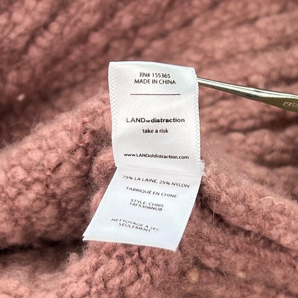 Land Of Distraction Sweater Size Medium VNeck Pullover Wool Blend Cozy Knit - Picture 3 of 10